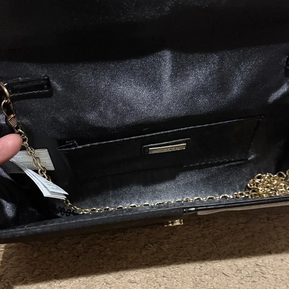 Aldo Black Clutch with Gold Trim - Picture 6 of 6